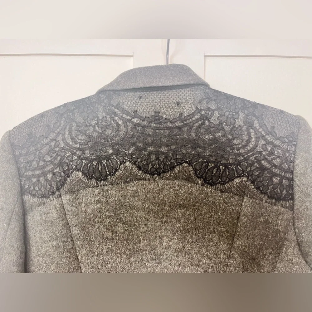 Jason Wu Pea Coat leather and lace detail - Picture 9 of 15